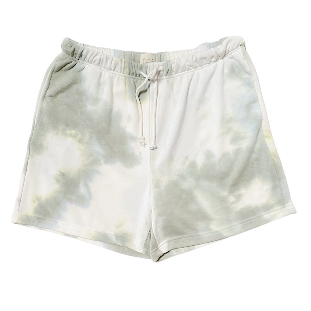 Melloday Pull-On High Rise Tie Dye Shorts Ivory Sage